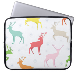 kerstpatroon met deersrendier, hert, patroon, laptop sleeve