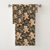 Kerstpatroon met peperkoek en dennenappels bad handdoek (Insitu)