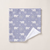 Kerstpatroon met polaire beren en sneeuwvlokken bad handdoek (Wasdoekje)