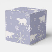 Kerstpatroon met polaire beren en sneeuwvlokken bedankdoosjes (Achterkant)
