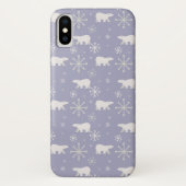 Kerstpatroon met polaire beren en sneeuwvlokken Case-Mate iPhone case (Achterkant)