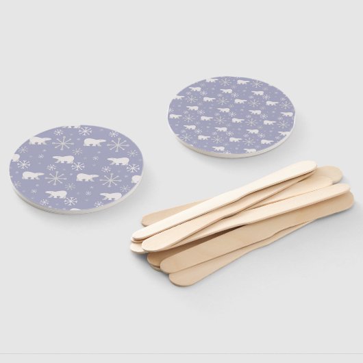 Kerstpatroon met polaire beren en sneeuwvlokken handwaaier (Niet-gemonteerd)