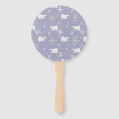 Kerstpatroon met polaire beren en sneeuwvlokken handwaaier (Voorkant)