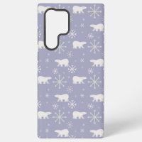 Kerstpatroon met polaire beren en sneeuwvlokken