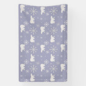 Kerstpatroon met polaire beren en sneeuwvlokken spandoek (Verticaal)