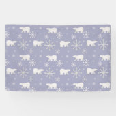 Kerstpatroon met polaire beren en sneeuwvlokken spandoek (Horizontaal)