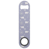 Kerstpatroon met polaire beren en sneeuwvlokken speed flessenopener (Voorkant)