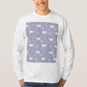 Kerstpatroon met polaire beren en sneeuwvlokken t-shirt