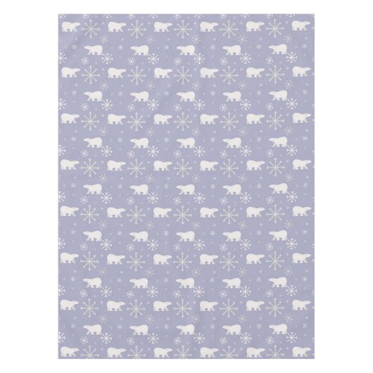 Kerstpatroon met polaire beren en sneeuwvlokken tafelkleed (Voorkant)