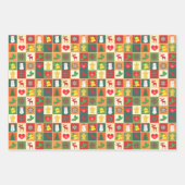 kerstpatroon met Retro Inpakpapier Vel (Voorkant 2)