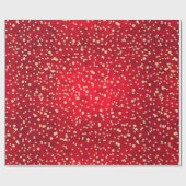 Kerstpatroon met rode en gouden Confetti Cadeaupapier (Vlak)