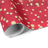 Kerstpatroon met rode en gouden Confetti Cadeaupapier (Rol Hoek)