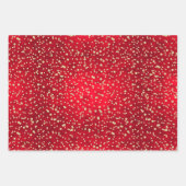 Kerstpatroon met rode en gouden Confetti Inpakpapier Vel (Voorkant 3)