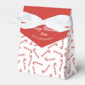 Kerstpatroon met rode en witte snoepriet bedankdoosjes (Voorkant Zijde)