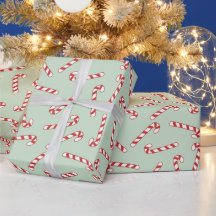 Kerstpatroon met rode, groene en witte snoepriet