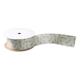Kerstpatroon met rode, groene en witte snoepriet lint