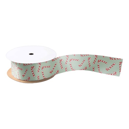 Kerstpatroon met rode, groene en witte snoepriet lint (Spoel)