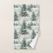 Kerstpatroon met Snowy Forest en Pine bomen Bad Handdoek (Handdoek)