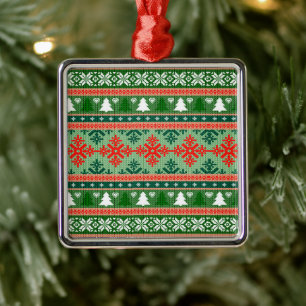 kerstpatroon metalen ornament