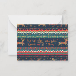 Kerstpatroon Notitiekaart Ontwerp Notitiekaartje