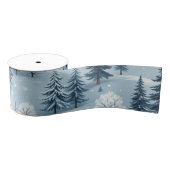 Kerstpatroon ontwerp wit en blauw grosgrain lint (Spoel)