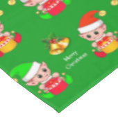 Kerstpatroon op groene tablet tafelkleed (Gekanteld)