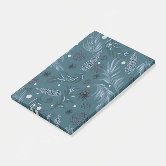 kerstpatroon, pijnsneeuw 12 post-it® notes (Schuin)