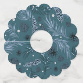 kerstpatroon, pijnsneeuw 12 wijnglaslabel (Voorkant)