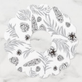 kerstpatroon, pijnsneeuw 7 wijnglaslabel (Achterkant)