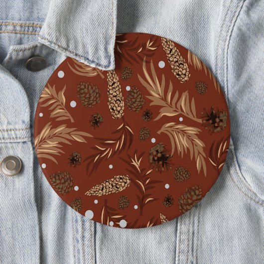 kerstpatroon, pijnsneeuw 8 ronde button 6,0 cm (In situ)