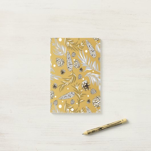 Kerstpatroon, Pine Snow 6 Post-it® Notes (Op bureau)