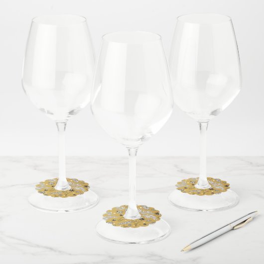 Kerstpatroon, Pine Snow 6 Wijnglaslabel (Set)