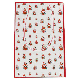 Kerstpatroon - Schattigee rode vos naadloos patroo Medium Cadeauzakje
