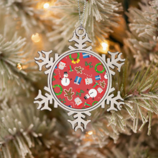 kerstpatroon tin sneeuwvlok ornament
