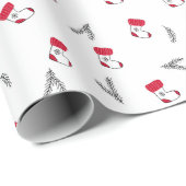Kerstpatroon van cadeausokken Sparrentakken Cadeaupapier (Rol Hoek)