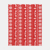 Kerstpatroon van de Dachshund Silhouettes Fleece Deken (Voorkant)