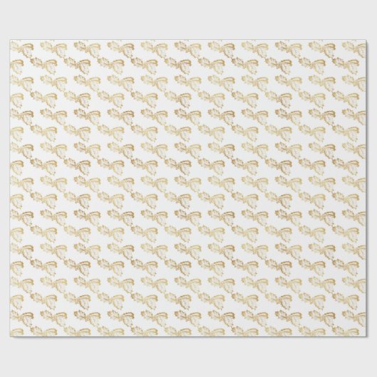 kerstpatroon van heilige bladeren en bessen cadeaupapier (Vlak)