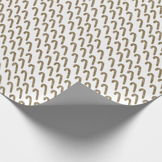 Kerstpatroon van Lollipops. Golden On White Cadeaupapier (Hoek)