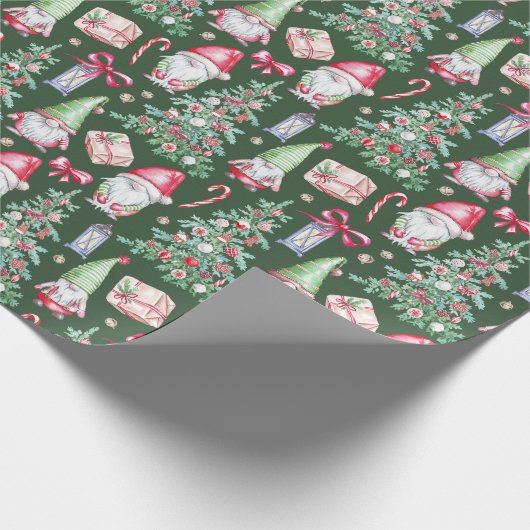 Kerstpatroon Waterverf cadeau Cadeaupapier (Hoek)