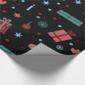 Kerstpatroon zwart cadeaupapier (Hoek)