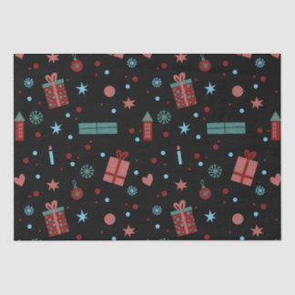 Kerstpatroon zwart tissuepapier