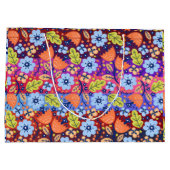  kerstpatroonkerstboomstructuur feestelijk groot cadeauzakje (Achterkant)