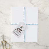 Kerstpatroonpatronen met sneeuwvlokken cadeaulabel (Met Touw)