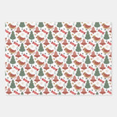 Kerstpatroonrood wit inpakpapier vel (Voorkant 2)