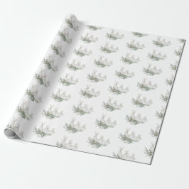 kerstpatroonwitte bunny Rabbit Hare Gift Cadeaupapier