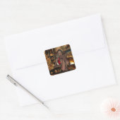 Kerstpauze Vierkante Sticker (Envelop)