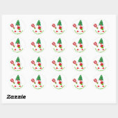 🎅 kerstpekelbal ronde sticker (Vel)
