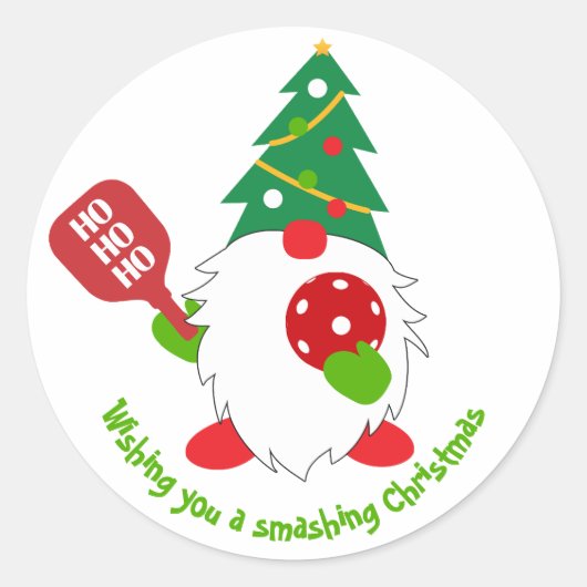 🎅 kerstpekelbal ronde sticker (Voorkant)