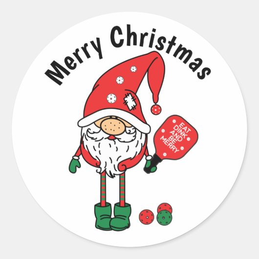 Kerstpekeltje Ronde Sticker (Voorkant)