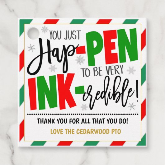 Kerstpen Dank u Labels (Voorkant)